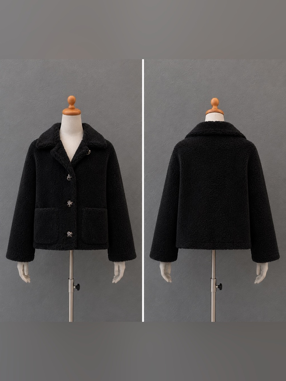 Zara Women Black Teddy Jacket Size Small Button Up Fuzzy Faux Shearling Coat